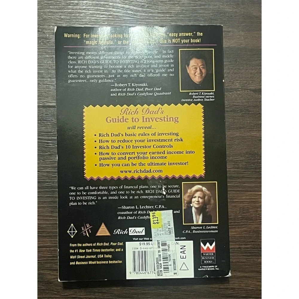 Rich Dad's Guide to Investing Paperback‎ 2000 First Printing Kiyosaki